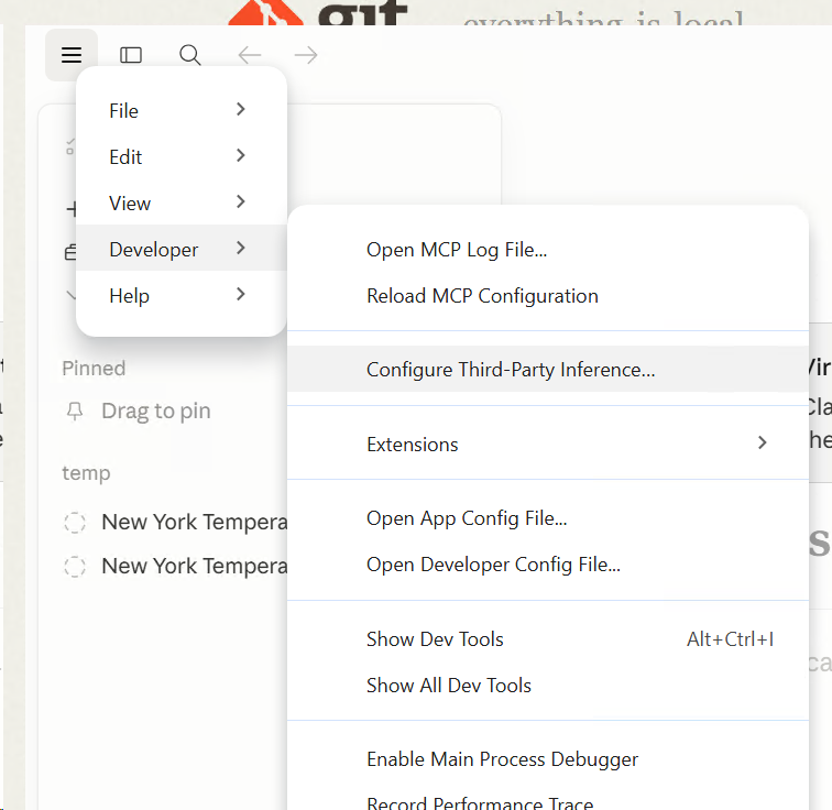 Open third-party inference configuration